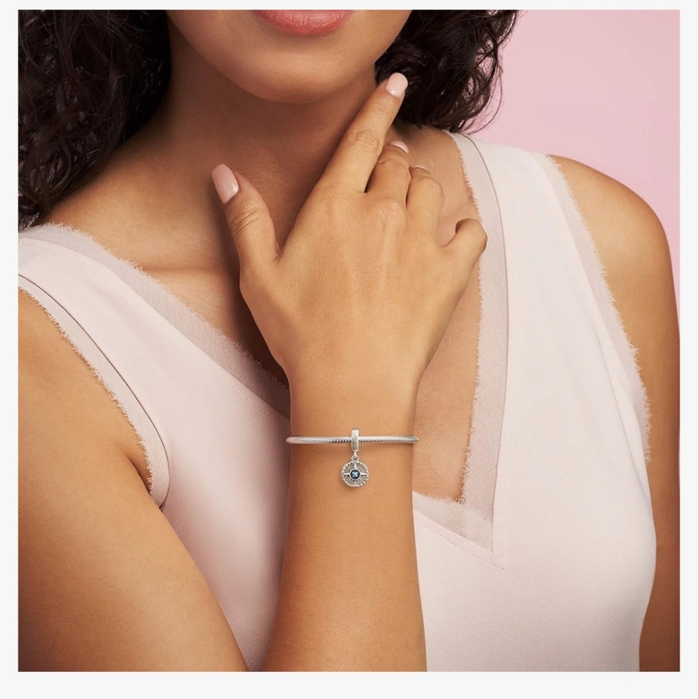 Pandora Silver Compass Dangle Charm - image 2